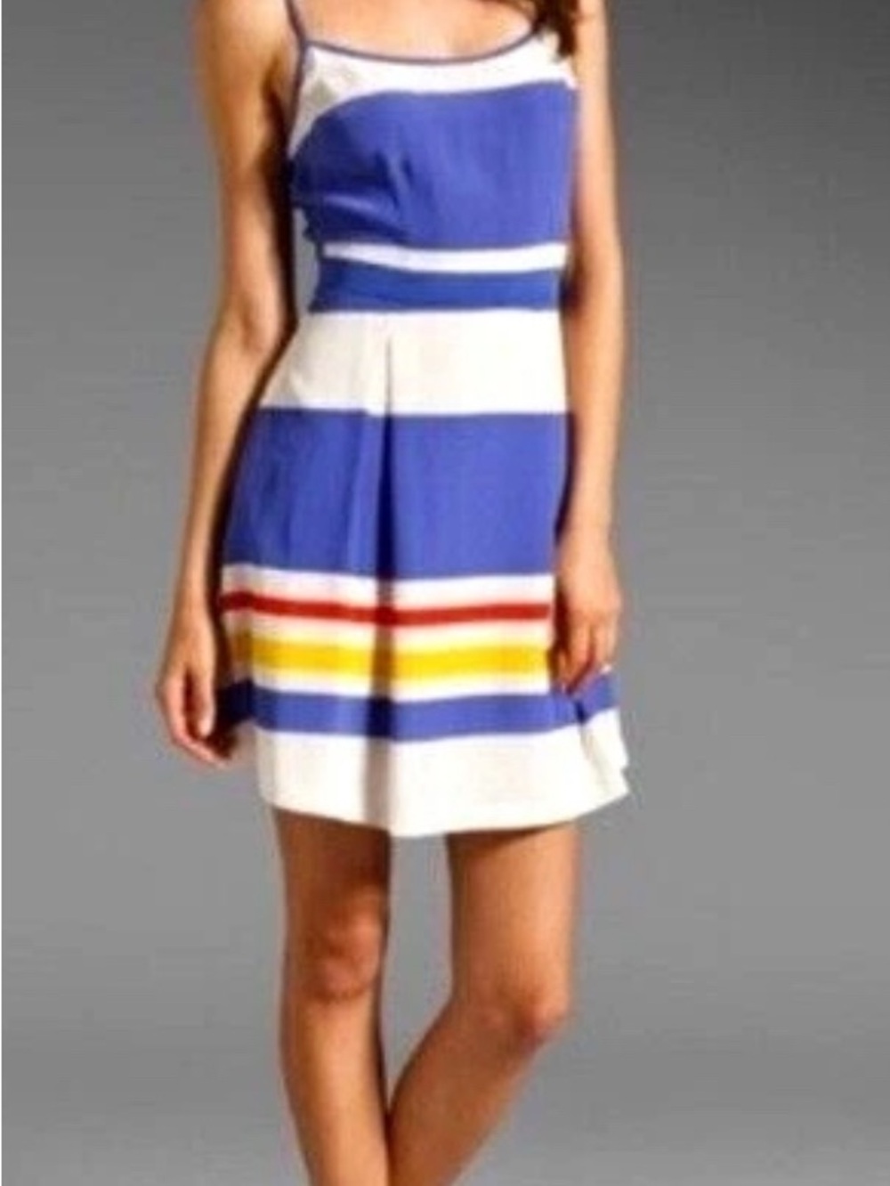 Juicy Couture Blue & White Striped Mini Dress with Multicolor Bands 4